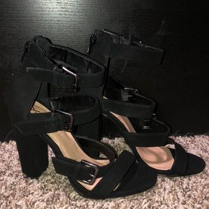 4inch black scrappy heels